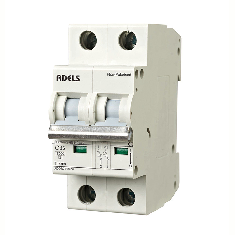 Används i Pv Solar Power System Nonpolarity DC Mini Circuit Breaker